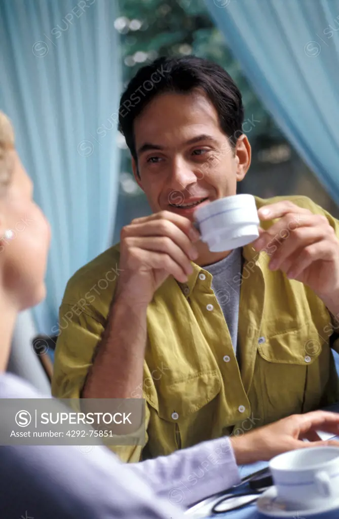 Man drinking coffee