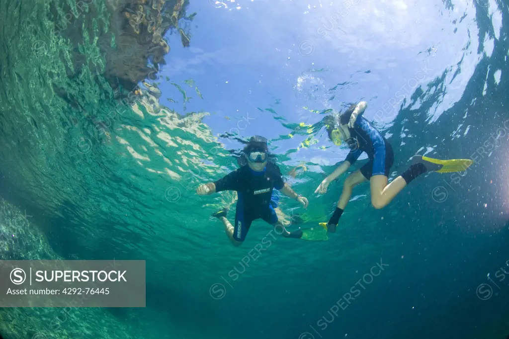 Italy, Sardinia, Porto Torres, snorkeling in the Asinara Marine Park