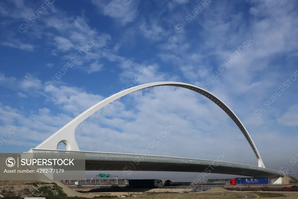 Italy, Emilia Romagna, austostrada del sole (highway), Santiago Calatrava bridge
