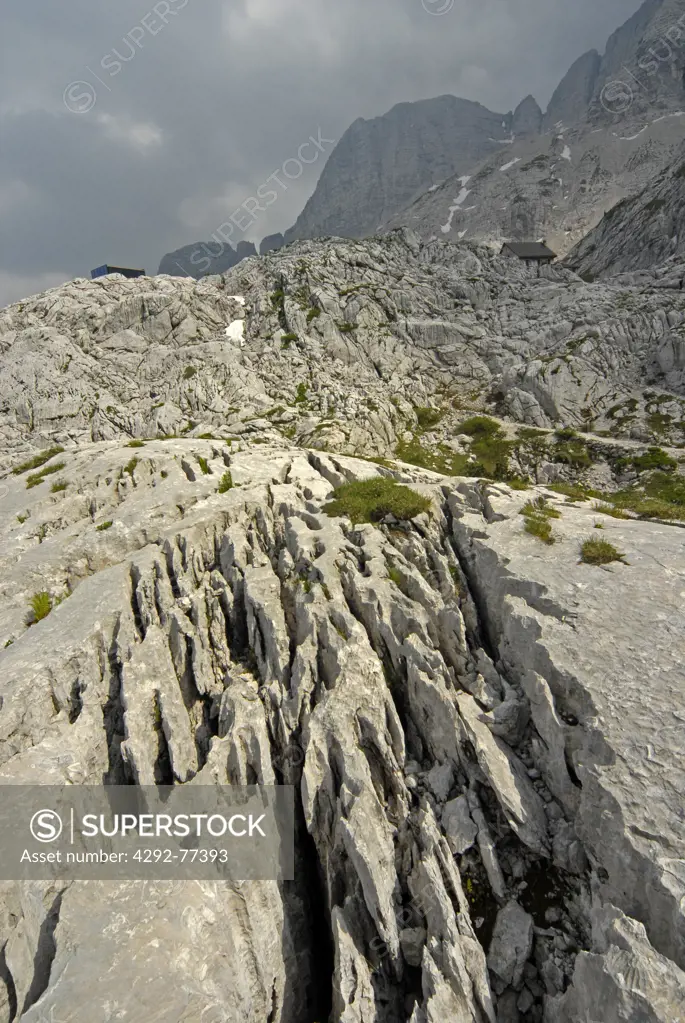 Italy, Friuli Venezia Giulia, Giulie Alps, erosion rock formations