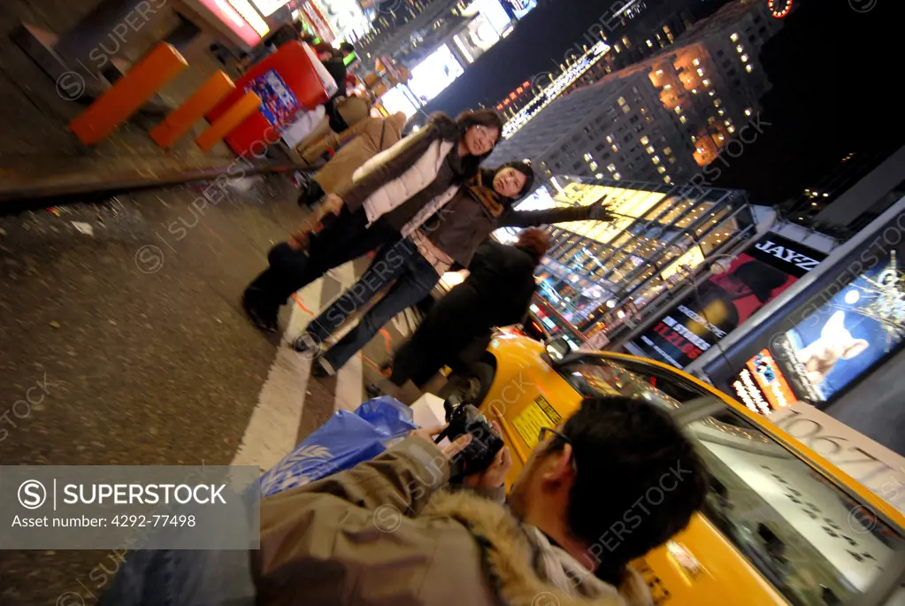 People taking pictures at Times Square, New York,USA