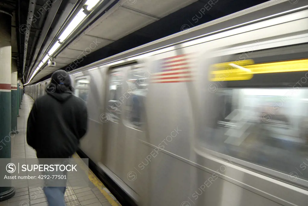 USA, New York City, subway station