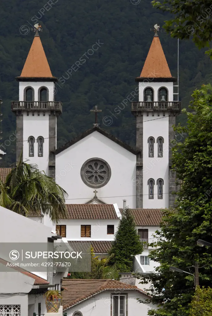Portugal, Azores, Sao Miguel Island, Furnas, church