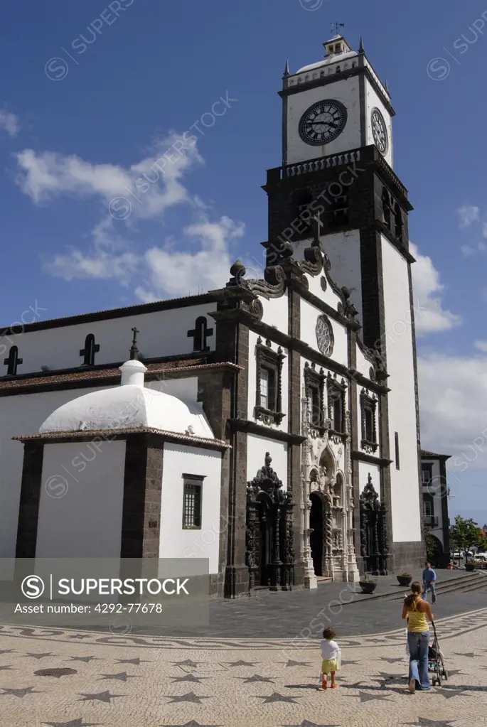 Portugal, Azores, Sao Miguel island, Ponta Delgada,Sao Sebastiao church