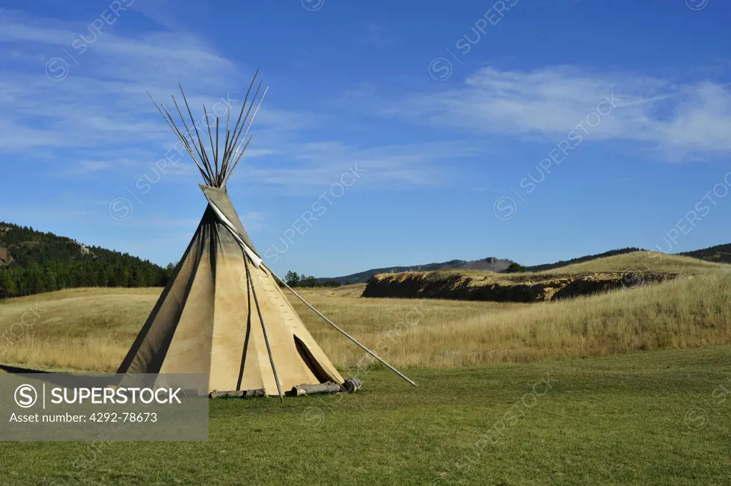 USA, South Dakota, Black Hills National Forest, Deadwood City, Tatanka Museum, Tepee