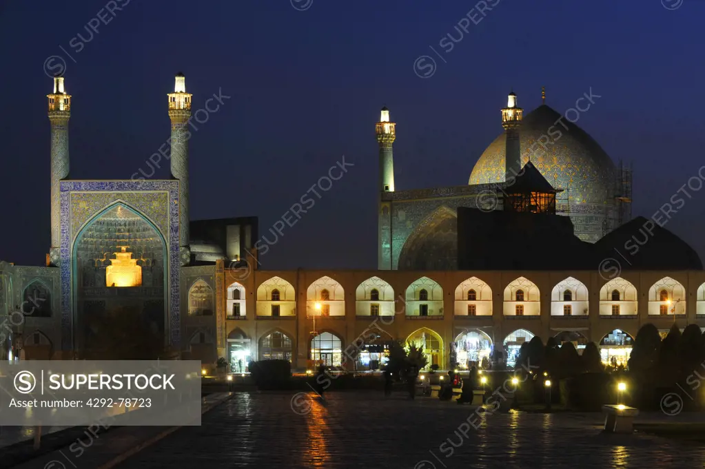 Iran, Isfahan, Shah Mosque at Night, UNESCO World Heritage list
