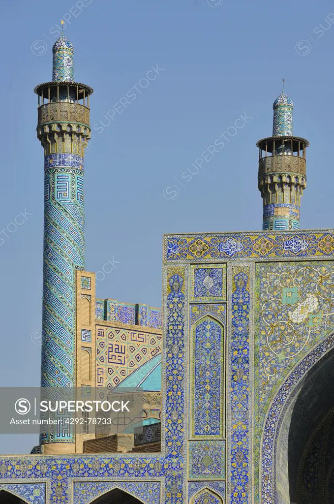 Iran, Isfahan, Shah Mosque, Minaret, UNESCO World Heritage list