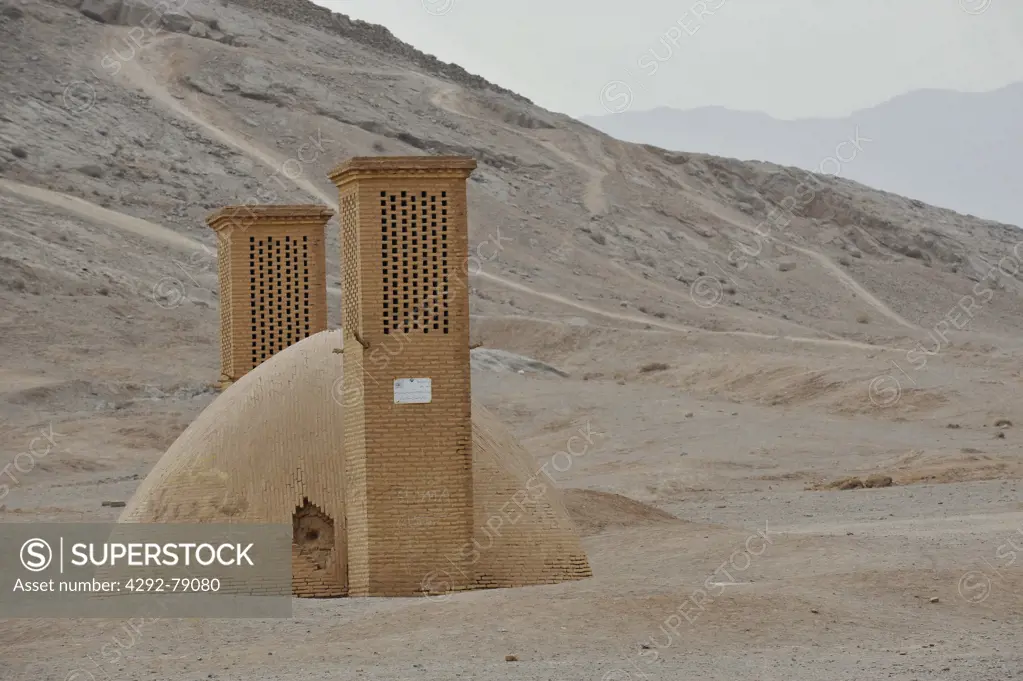 Iran, Yazd, an Ancient Zoroastrian Cemetery with the Towers of Silence