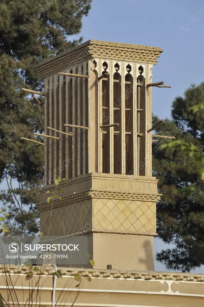Iran, Yazd, Old Town With Ventilation Tower