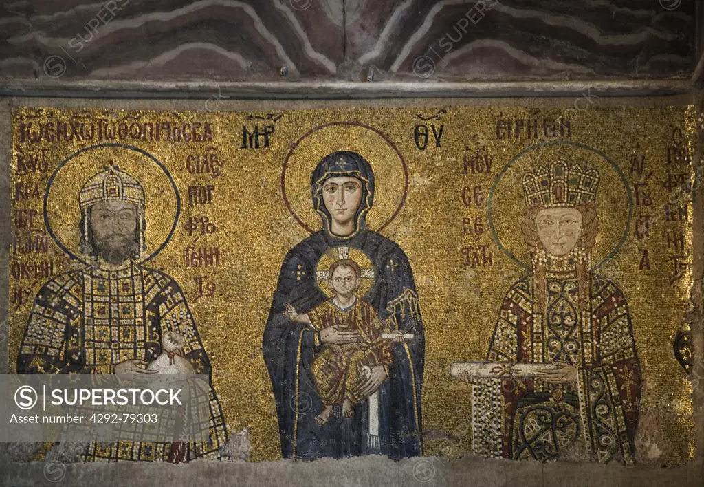 Turkey, Istanbul, Agia Sofia church, byzantine mosaics