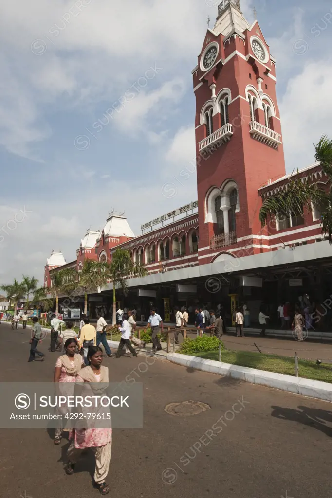 India, Tamil Nadu, Chennai ex Madras, Central Railway Station