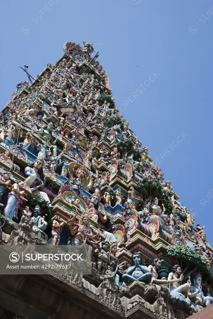 India, Tamil Nadu, Chennai ex Madras, Mylapore districtit, the Gopuram Tower of the  Temple devoted to Shiva