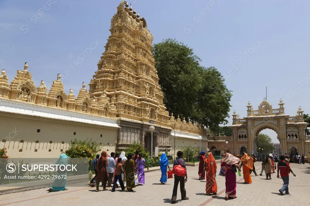 India, Karnataka, Mysore, one of the twelve temples inside the Amba Vilas Palace or Maharaja  Palace