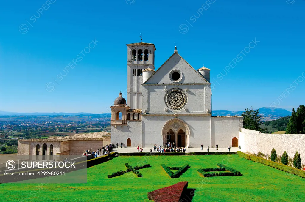 Italy, Umbria, Assisi, The San Francesco d'Assisi basilica
