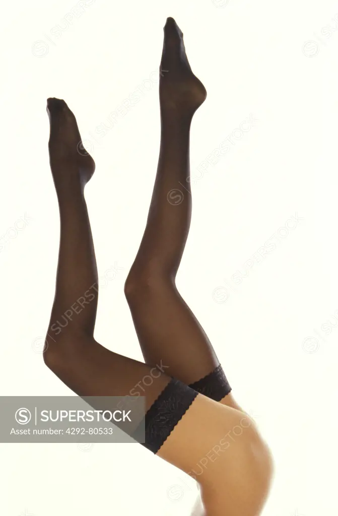 Woman's legs wearing stockings