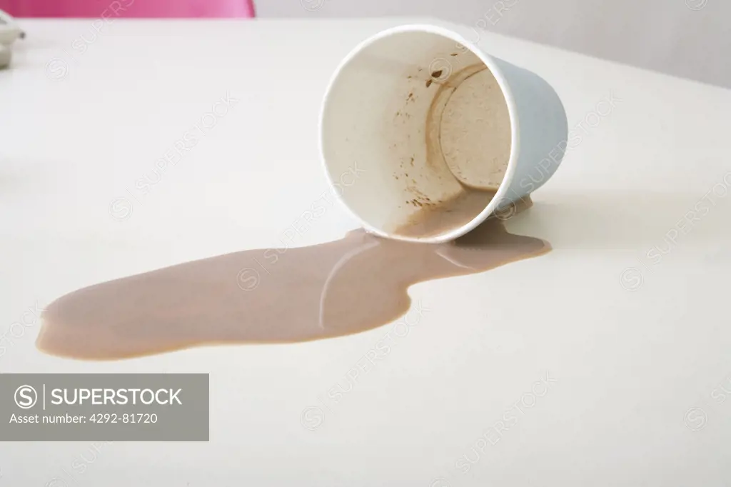Spilt cup of coffee