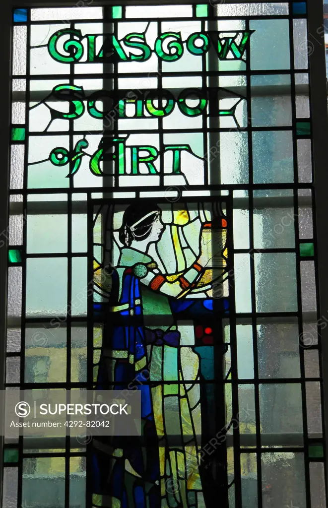 UK, Britain, Scotland, Glasgow, Scool of Art, Stained glass