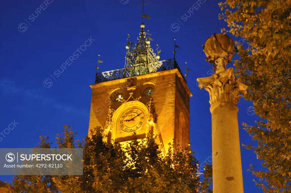 France, Provence, Aix-en-Provence, Clock tower