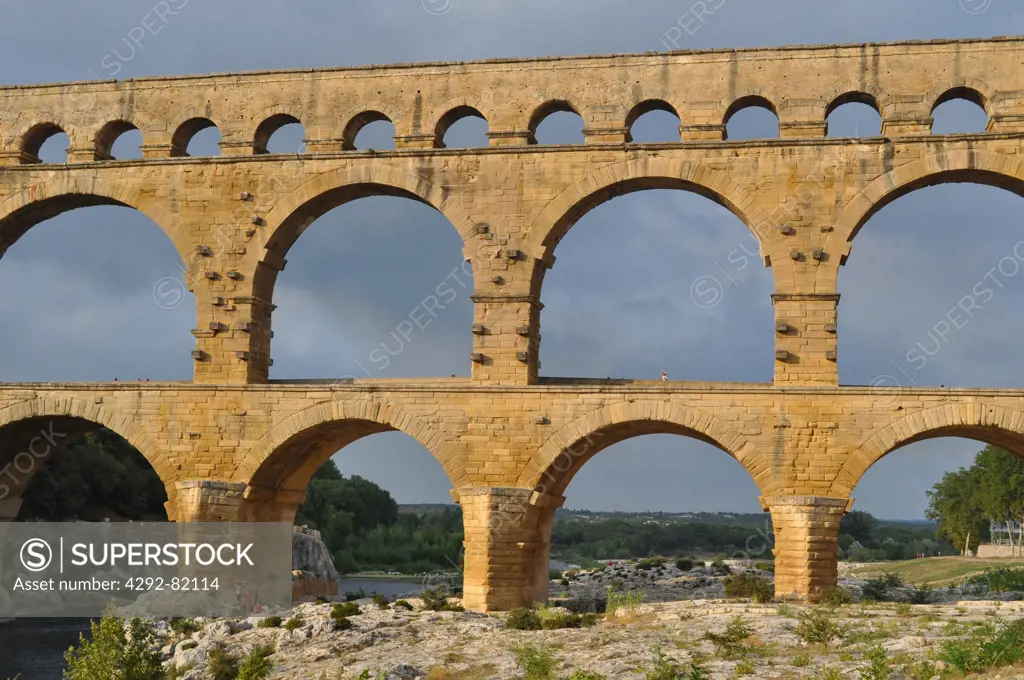 France, Provence, Pont du Gard, roman aqueduct