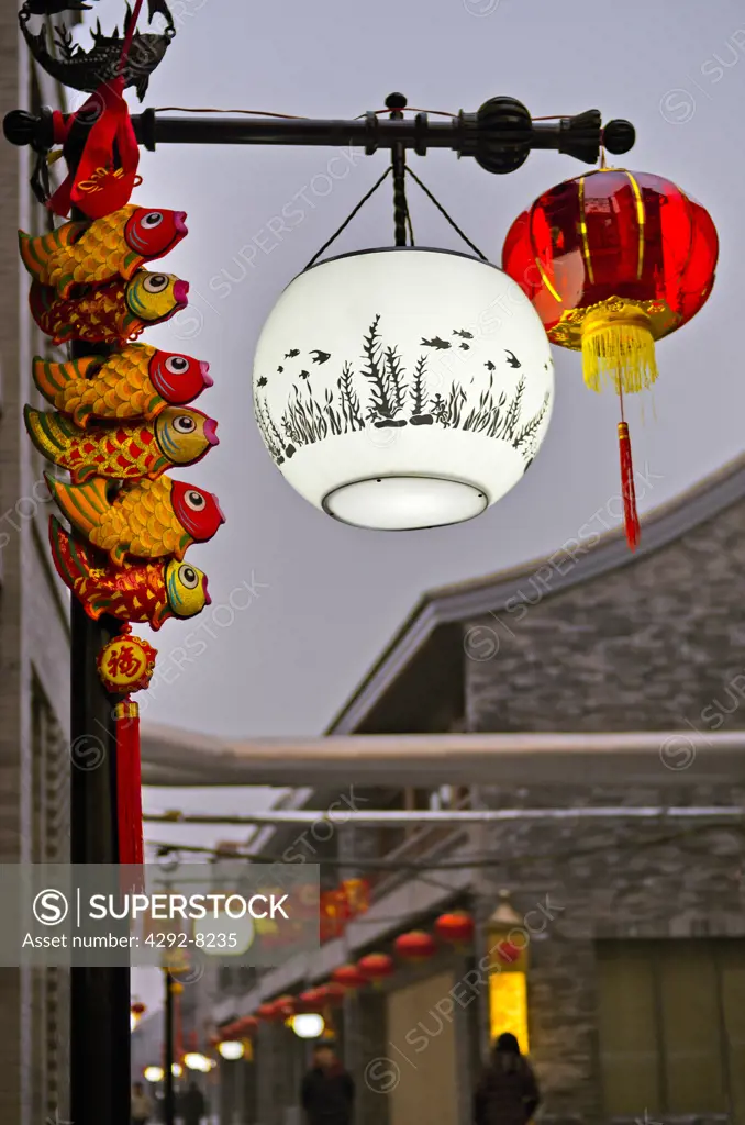 China, Beijing, New Taiwan Commercial District, Street Lamp