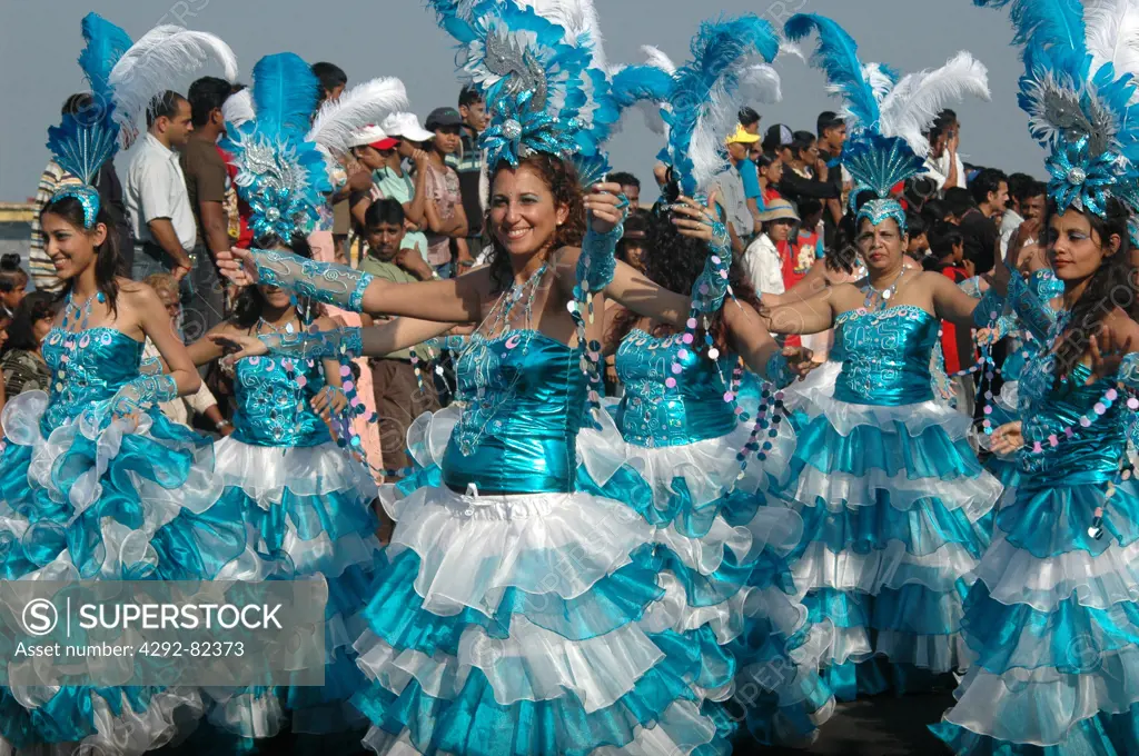 India, Goa, Panjim, beach carnival, Brazilian samba school parading