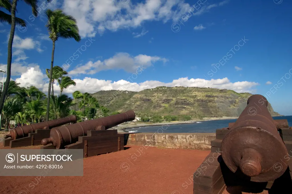 Reunion Island, canons on Barachois in Saint Denis de la Reunion
