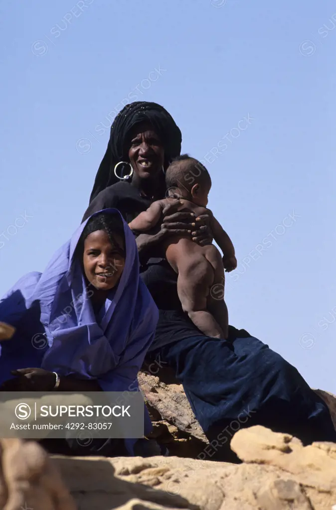 Africa, Mauritania, Tuareg family