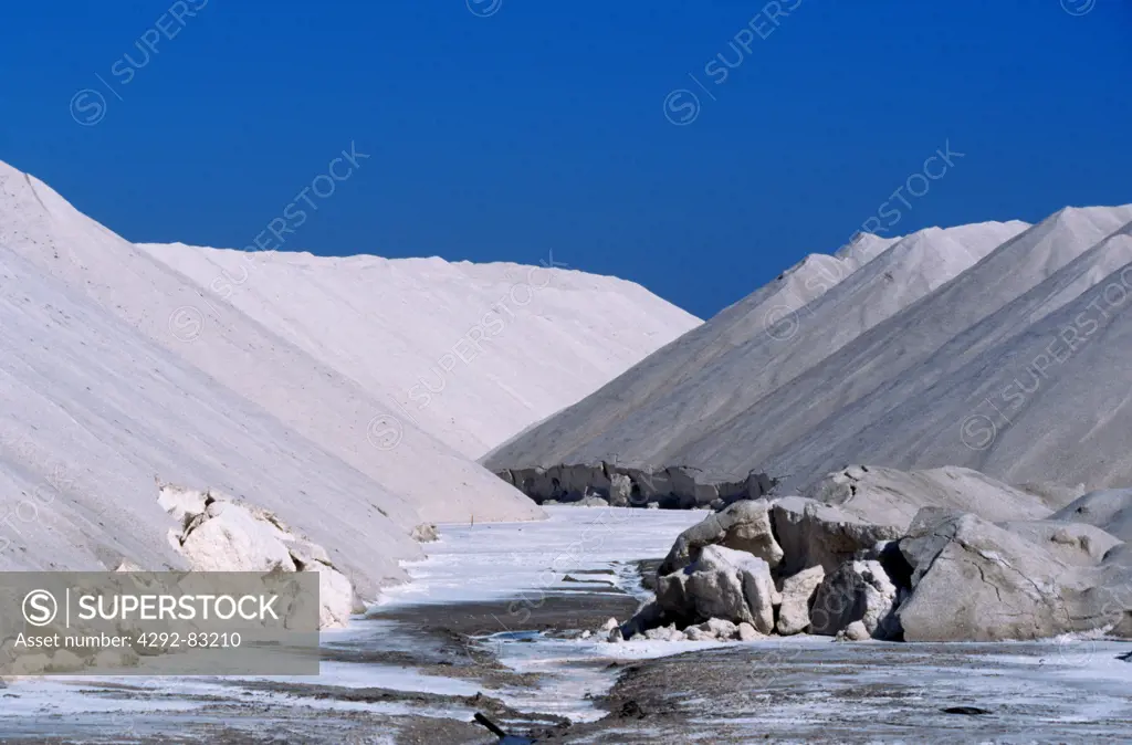 France, salt hills in salt flat of Giraud