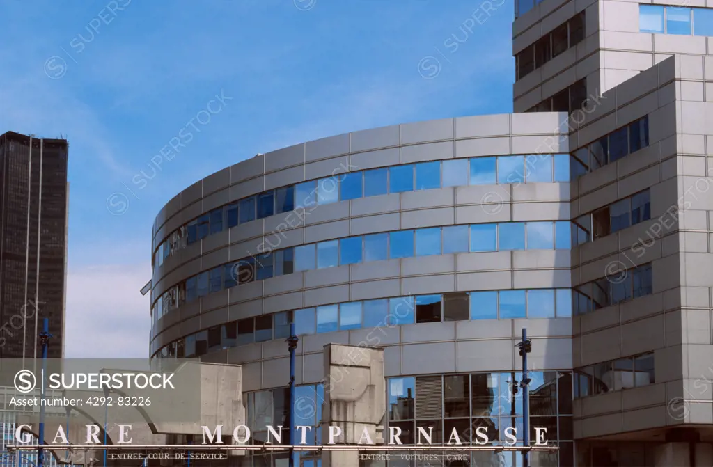 Montparnasse, Paris, Ile-de-France, station building and tower