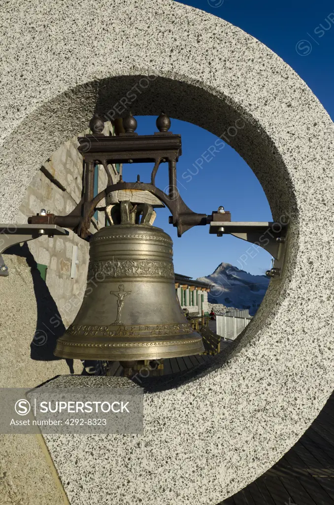Italy, Trentino Alto Adige, Adamello Brenta Natural Park, Rifugio Lobbia Alta, the Historic Bell