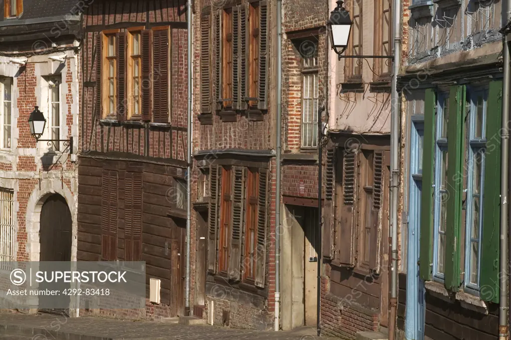 France, Old street in Amiens, Picardy, France