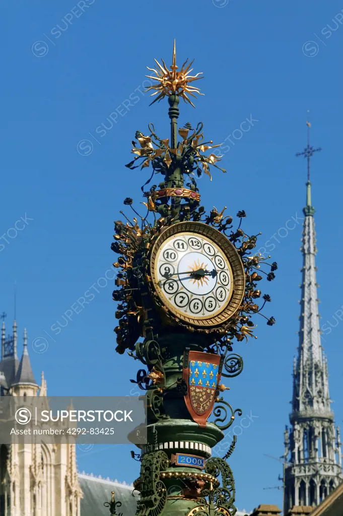 France, Picardy, Amiens, clock