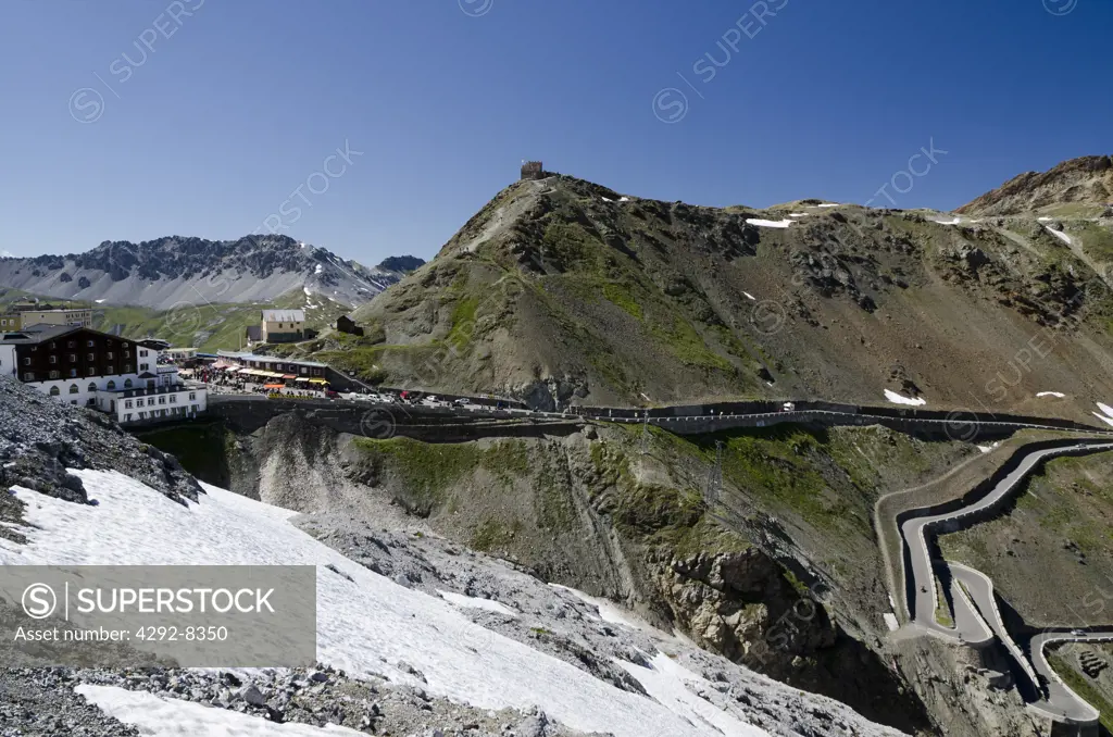 Italy, Trentino Alto Adige, Venosta Valley, Stelvio National Park, Access Road to Stelvio Pass