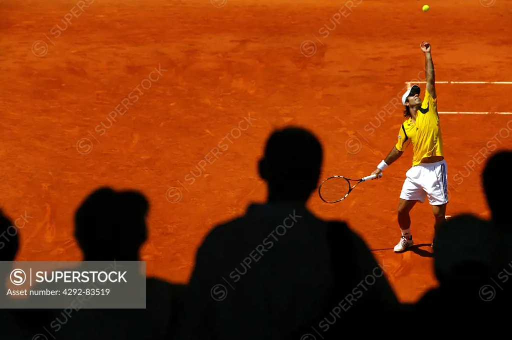 Tennis player in action play during Rolland Garros Tournament