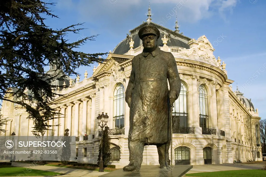 France, Paris, Petit Palais, statue of Winston Churchill
