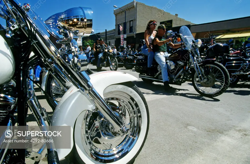 USA, South Dakota, meeting of motorcycles Harley Davidson