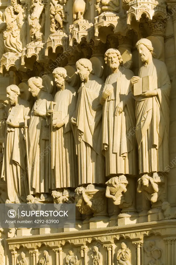 Paris, Notre Dame Cathdral, Statues of the Apostles above the Last Judgement Gate