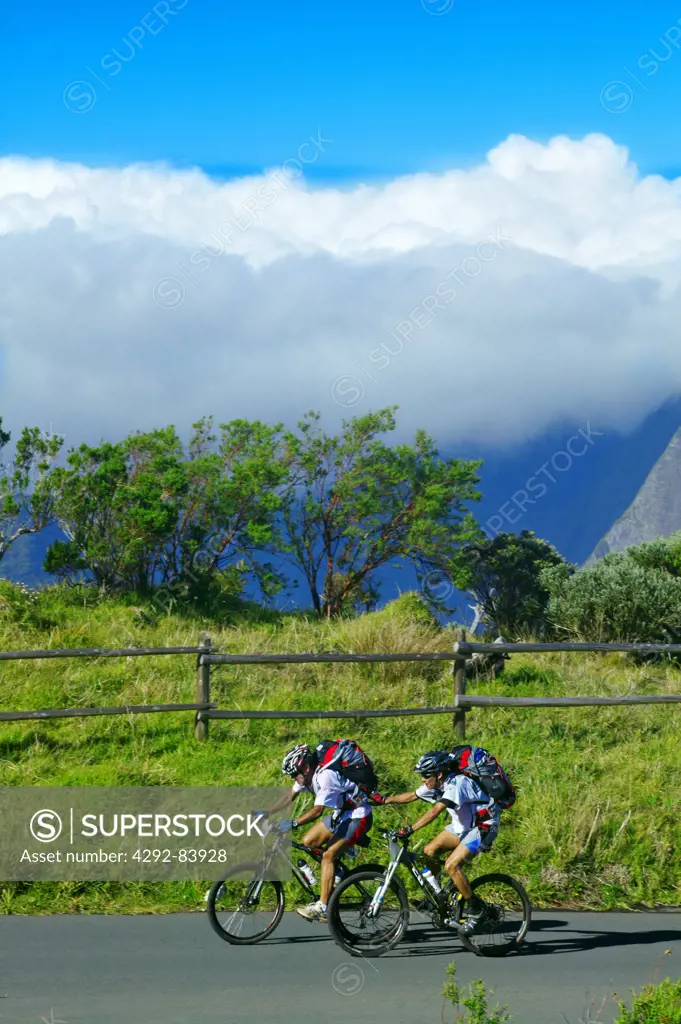 Africa, Reunion Island, cyclists
