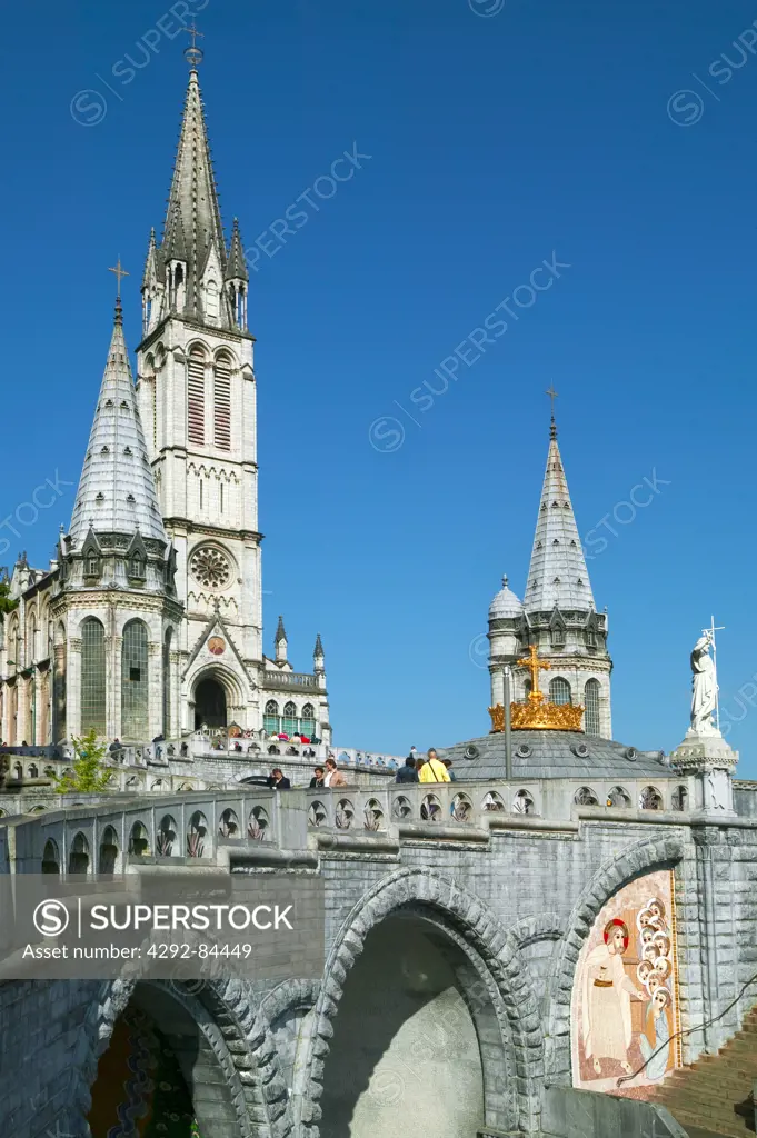 Europe, France, Lourdes, Basilica of Our Lady of the Rosary