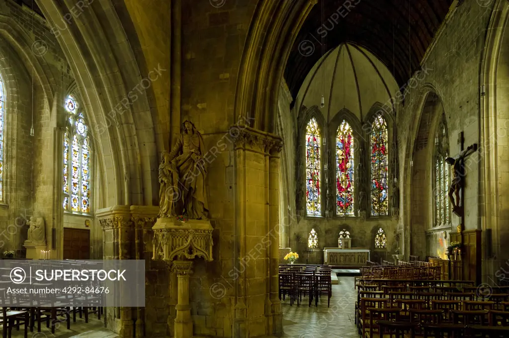 France, Normandy, Calvados, Caen, Saint Saveur church interiors