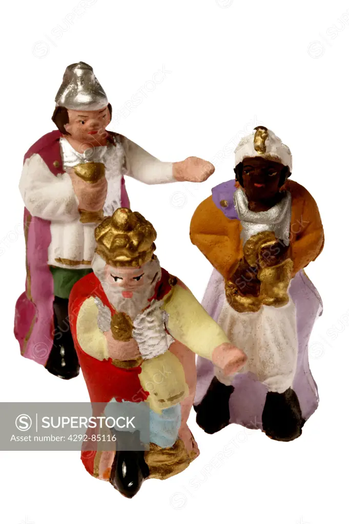 Three kings carrying gifts