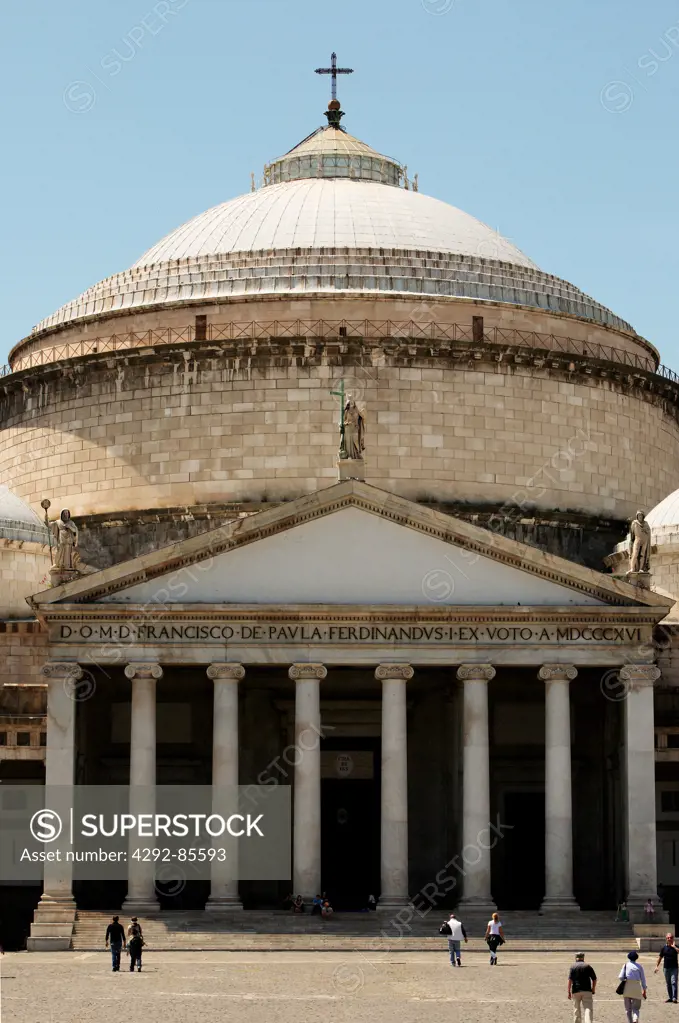 Italy, Campania, Naples, Plebiscito square,S. Francesco di Paola basilica