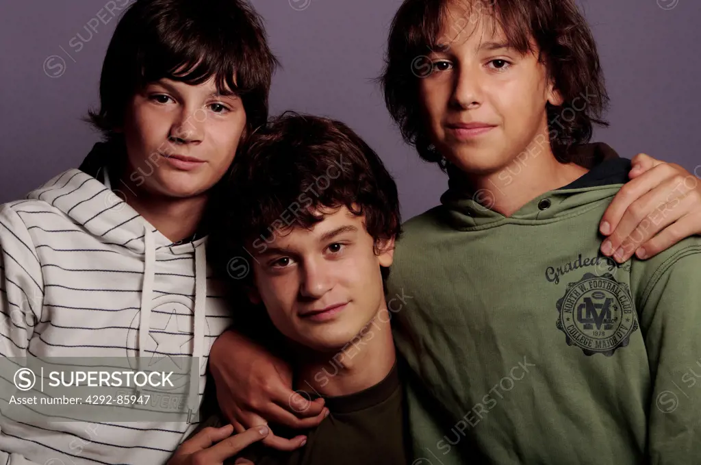 Portrait of three teenage boys