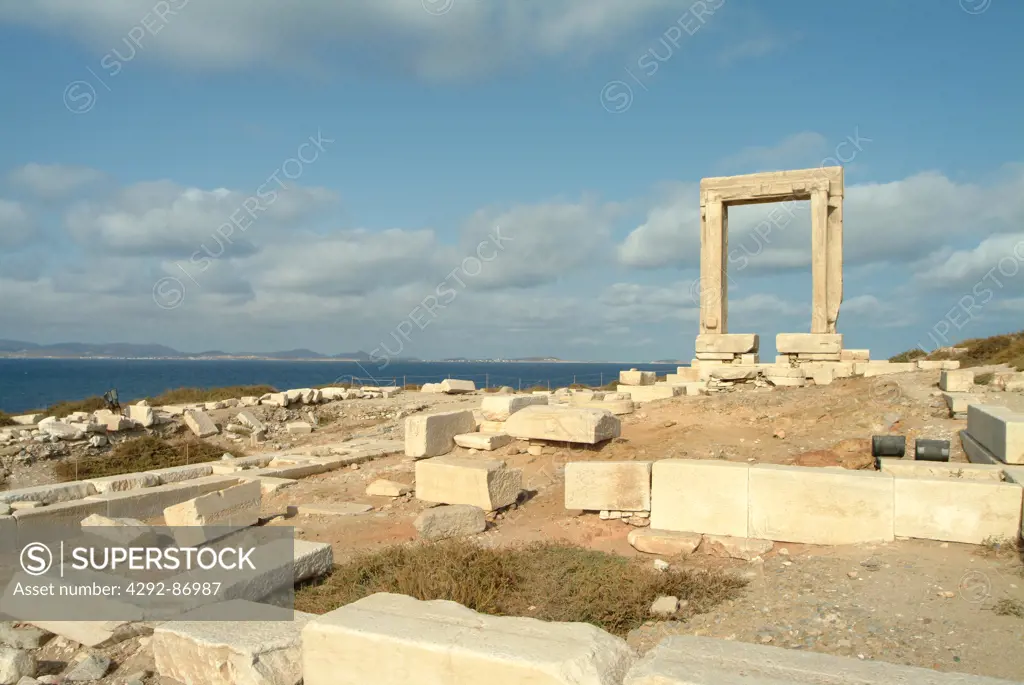 Greece, Cyclades, Naxos, Chora Naxox,Apollo Temple