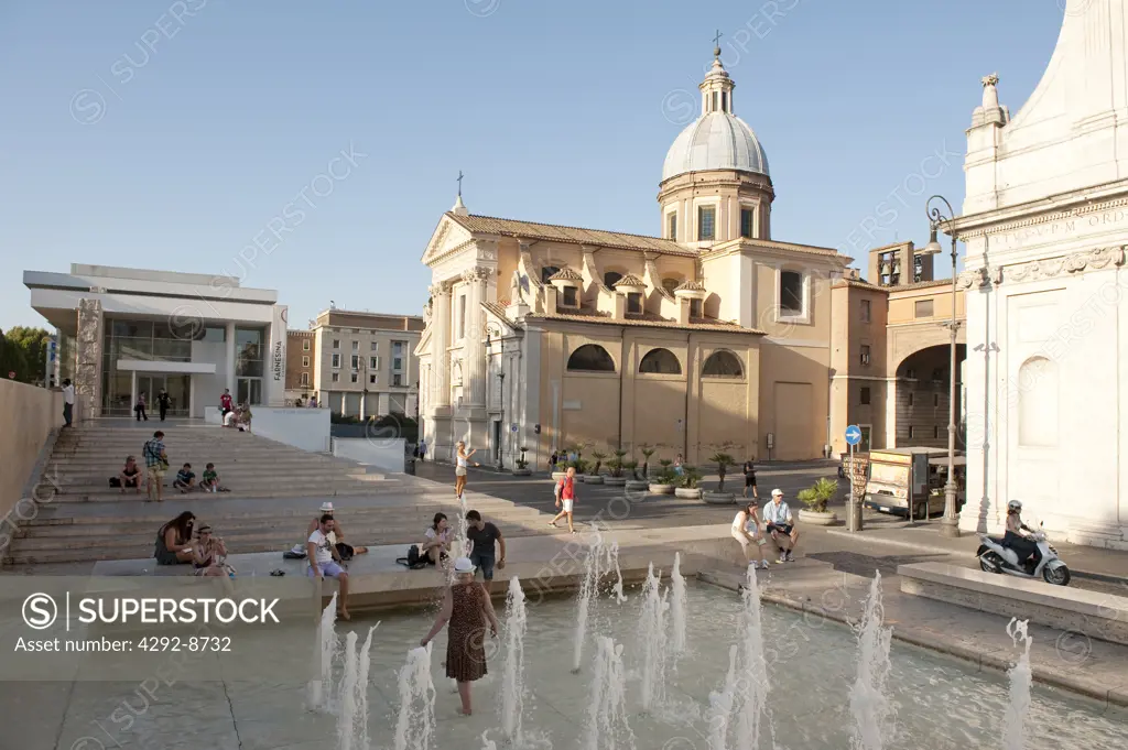Italy, Lazio, Rome, Ara Pacis and San Rocco church