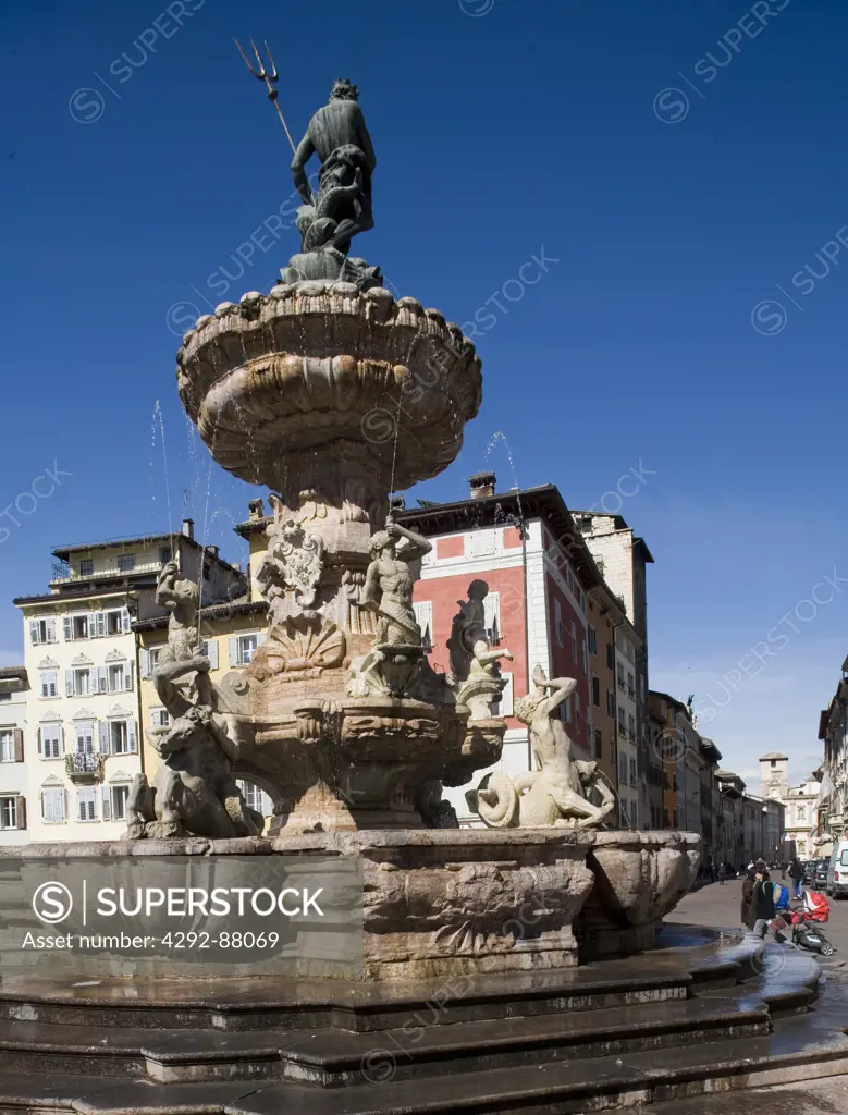 Italy, Trentino Alto Adige, Trento, the Neptune Fountain