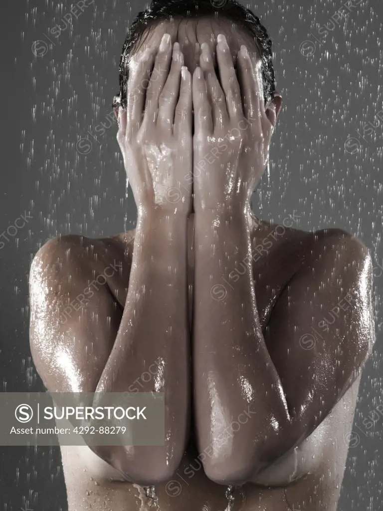 Woman having shower