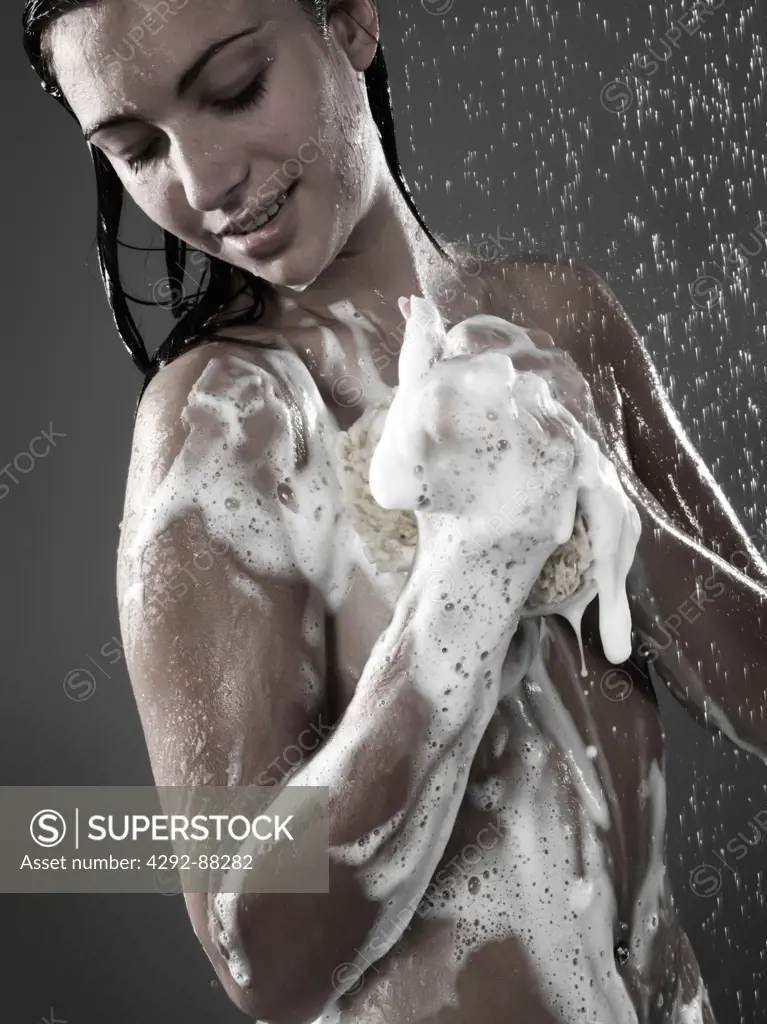 Woman having shower