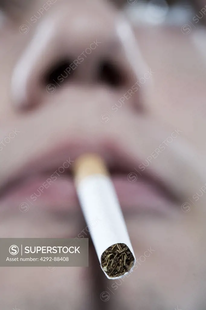 Smoker, mouth detail