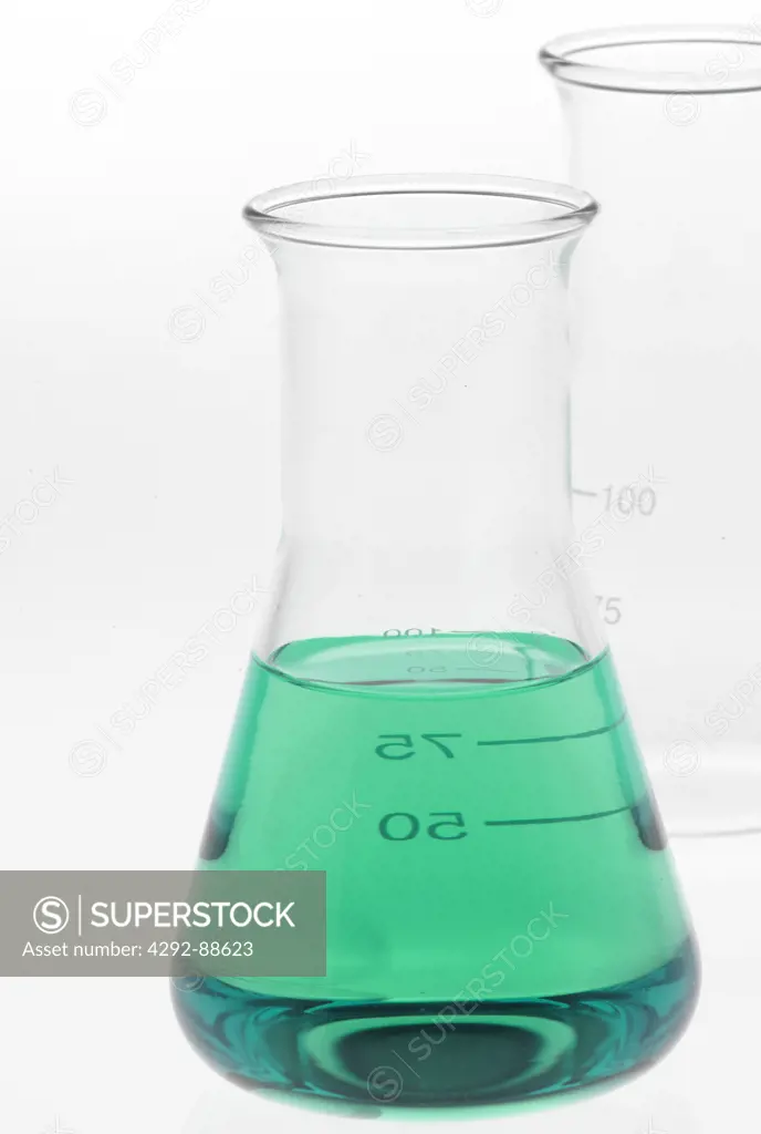 Close up of laboratory flask